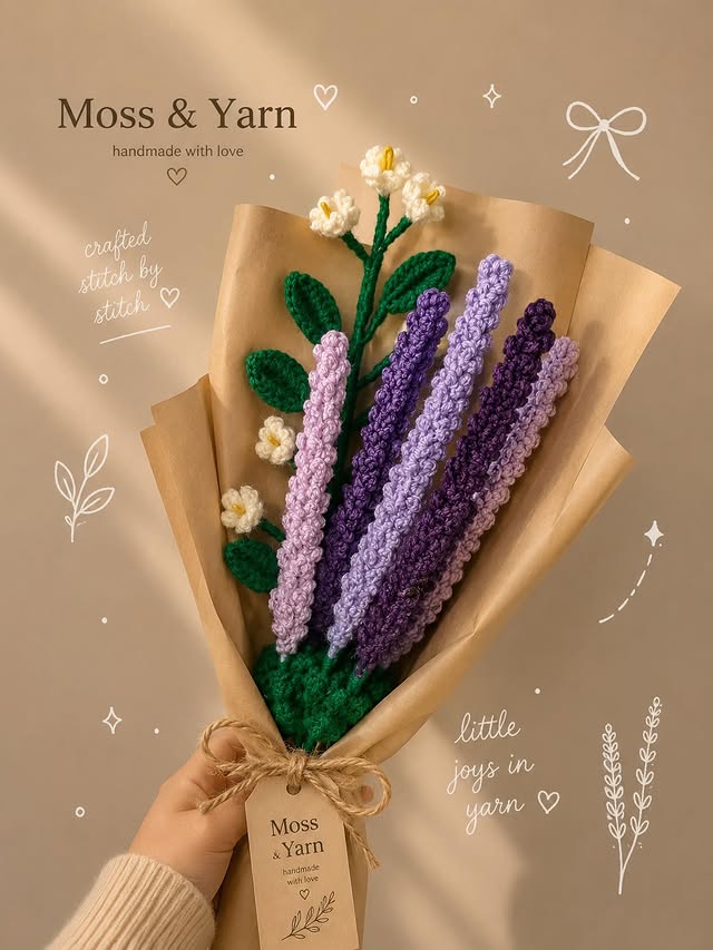 Lavender crochet bouquet